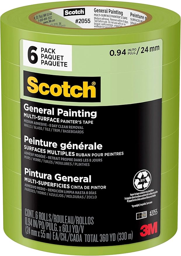 3M Scotch Green Tape 2020 1" 6 Pack-Colour Company 
