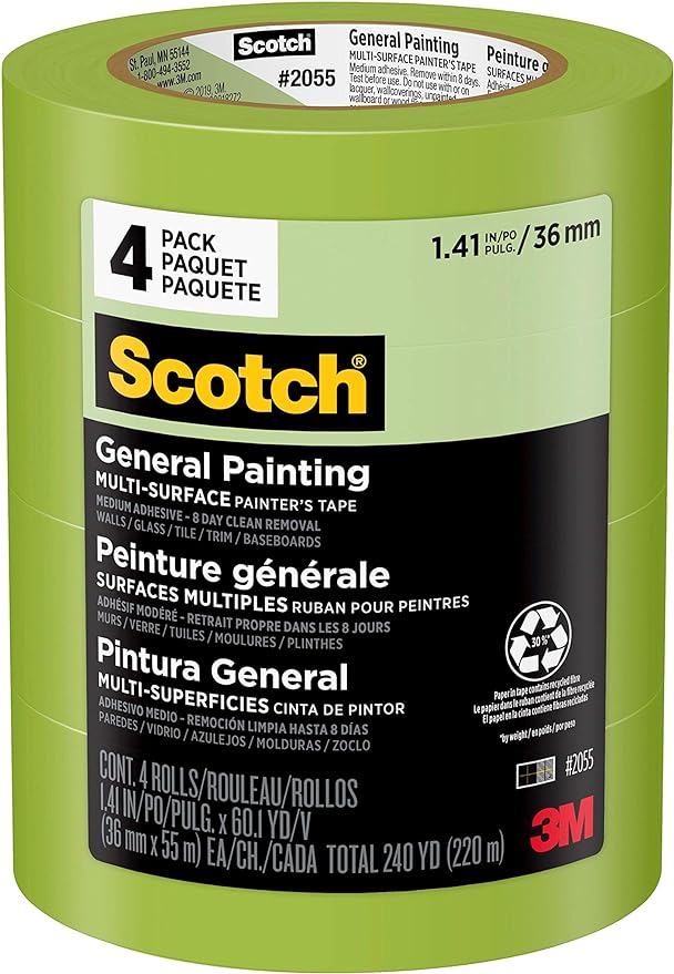 3M Green Painter's Tape 4 Pack of 1.5 inch.-Colour Company 