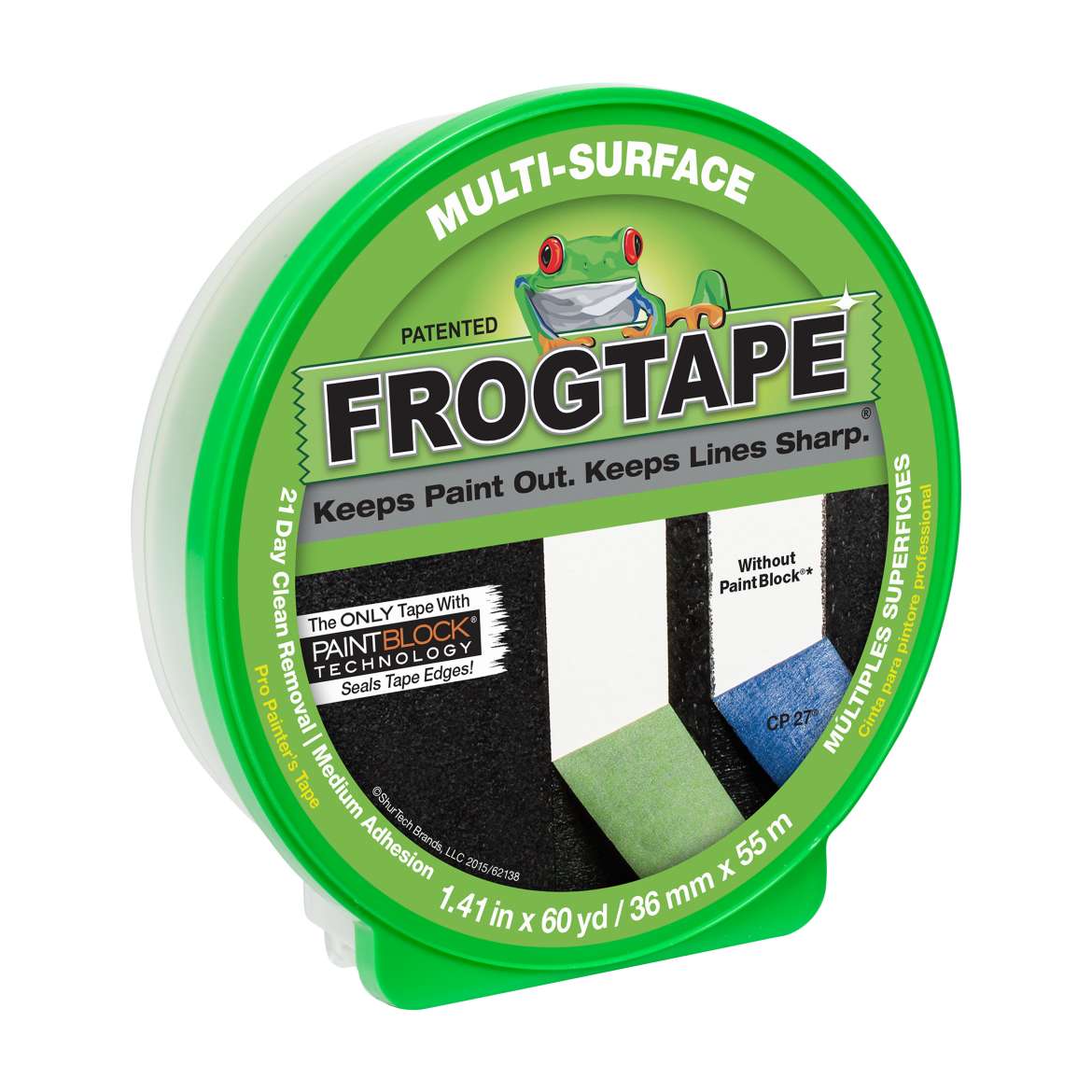 FrogTape® Multi-Surface Painting Tape - Green, 1.41 in. x 60 yd.-Colour Company 